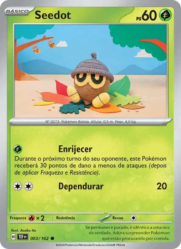 Seedot — Forças Temporais 3 Portuguese Pokémon card