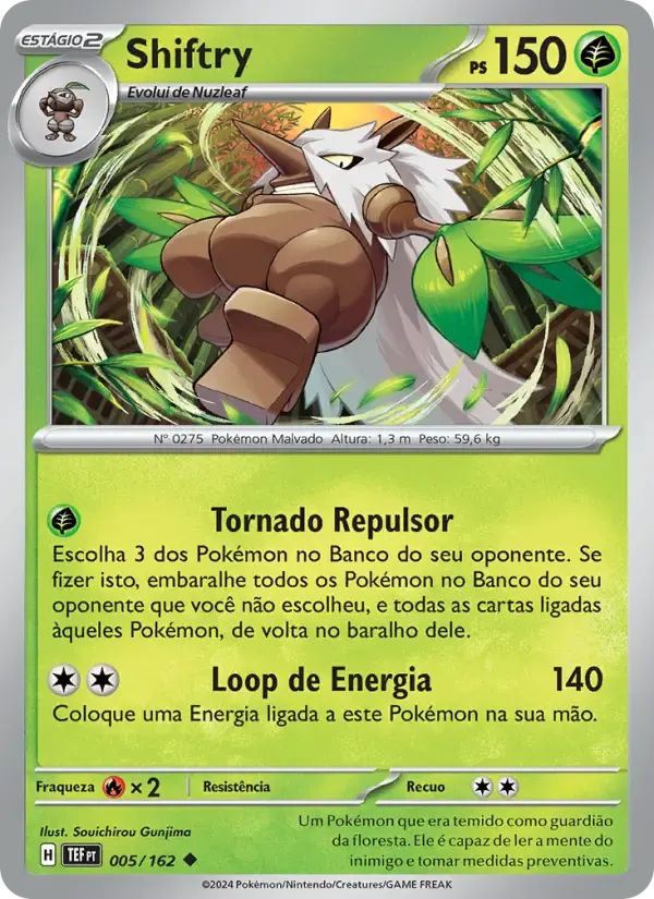 Shiftry — Forças Temporais 5 Portuguese Pokémon card
