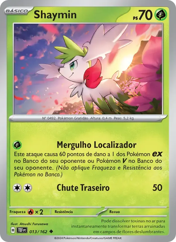 Shaymin — Forças Temporais 13 Portuguese Pokémon card