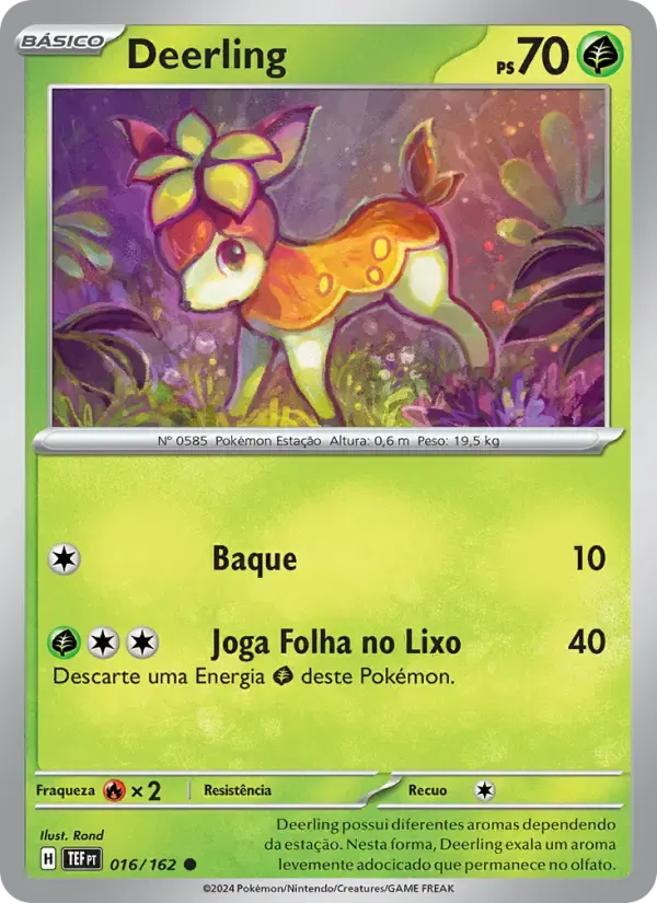 Deerling — Forças Temporais 16 Portuguese Pokémon card
