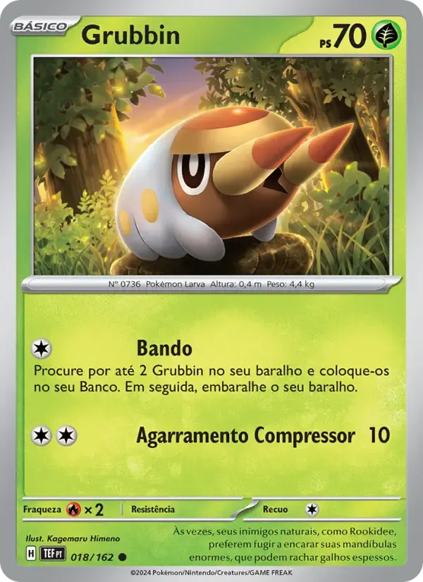 Grubbin — Forças Temporais 18 Portuguese Pokémon card