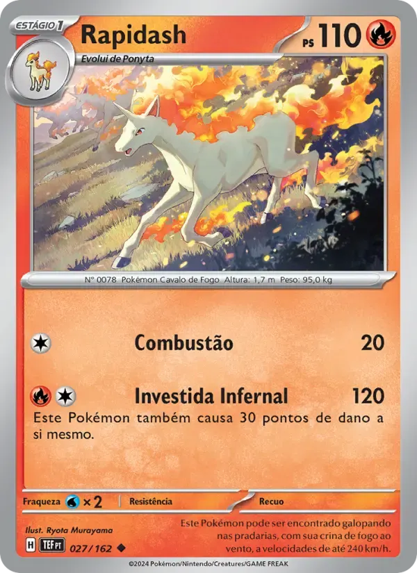 Rapidash — Forças Temporais 27 Portuguese Pokémon card