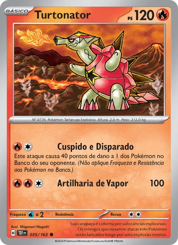 Turtonator — Forças Temporais 35 Portuguese Pokémon card