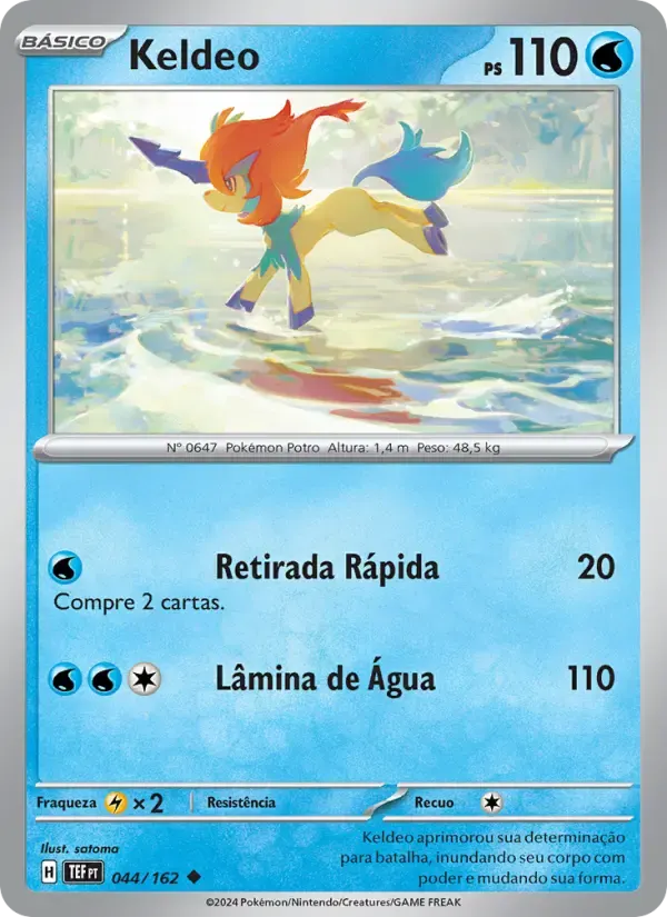 Keldeo — Forças Temporais 44 Portuguese Pokémon card