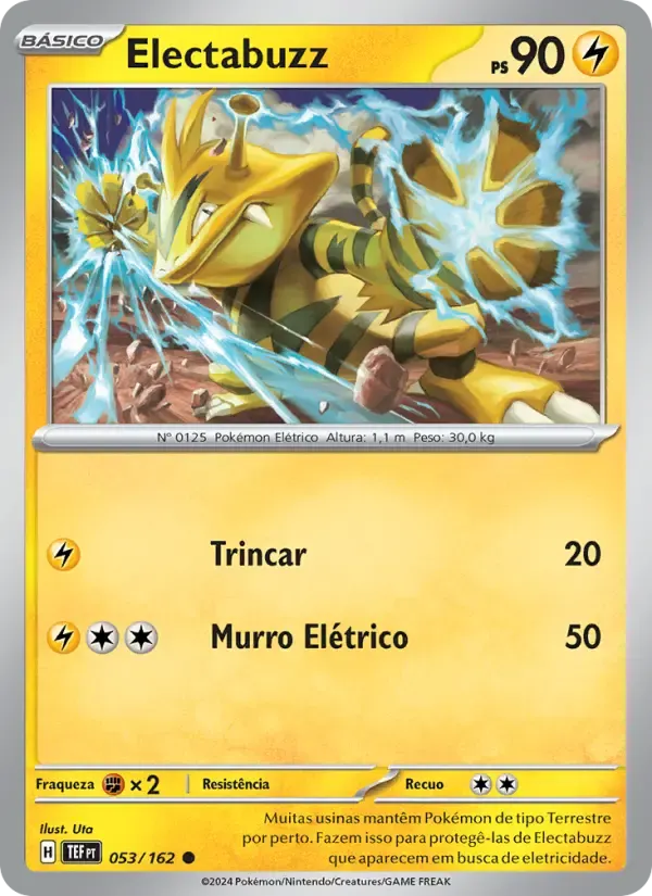 Electabuzz — Forças Temporais 53 Portuguese Pokémon card