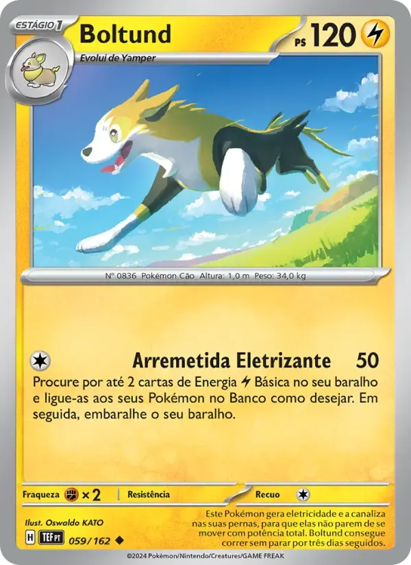 Boltund — Forças Temporais 59 Portuguese Pokémon card