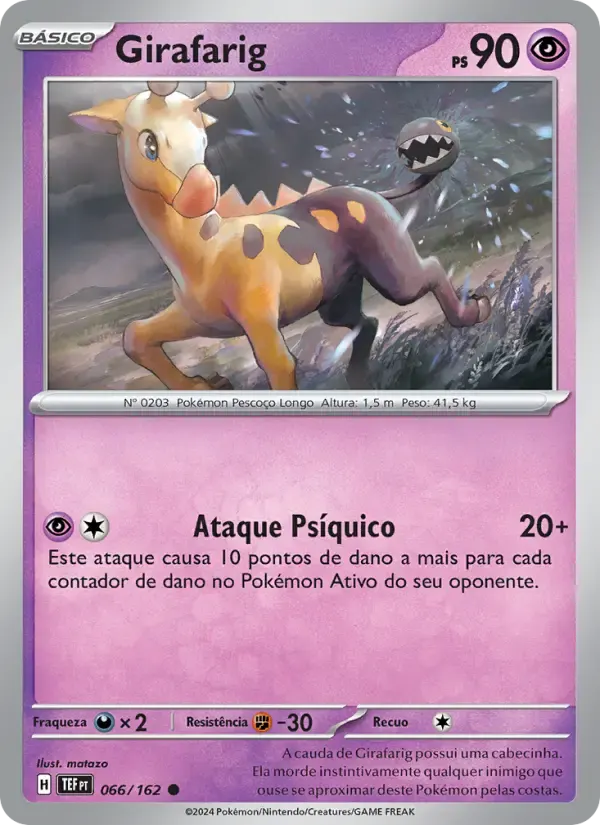 Girafarig — Forças Temporais 66 Portuguese Pokémon card