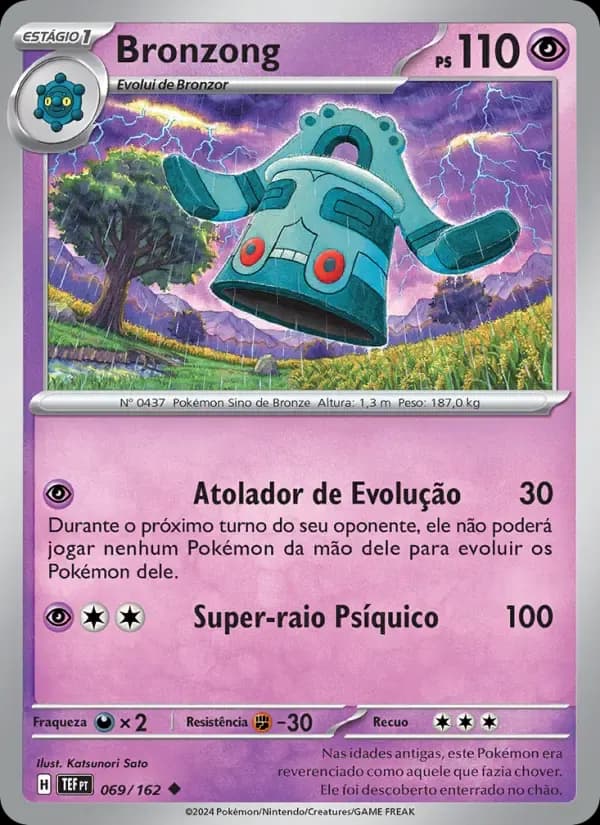 Bronzong — Forças Temporais 69 Portuguese Pokémon card