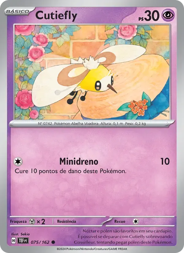 Cutiefly — Forças Temporais 75 Portuguese Pokémon card