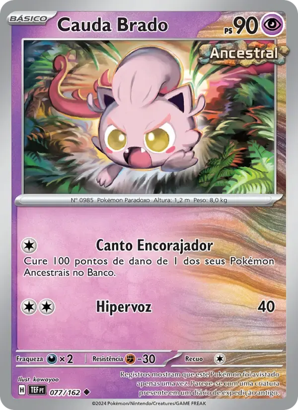 Cauda Brado — Forças Temporais 77 Portuguese Pokémon card