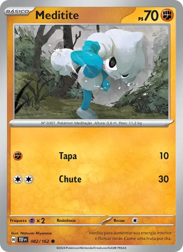 Meditite — Forças Temporais 82 Portuguese Pokémon card