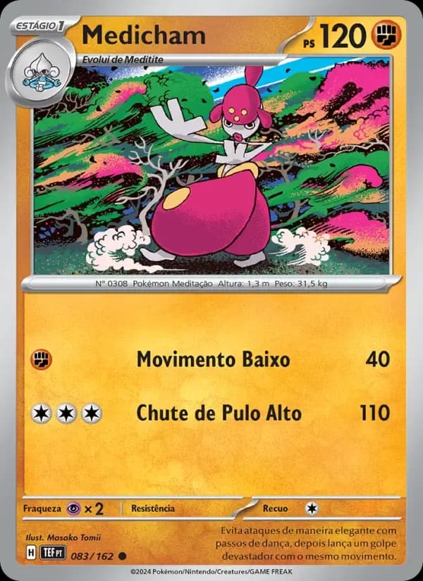 Medicham — Forças Temporais 83 Portuguese Pokémon card