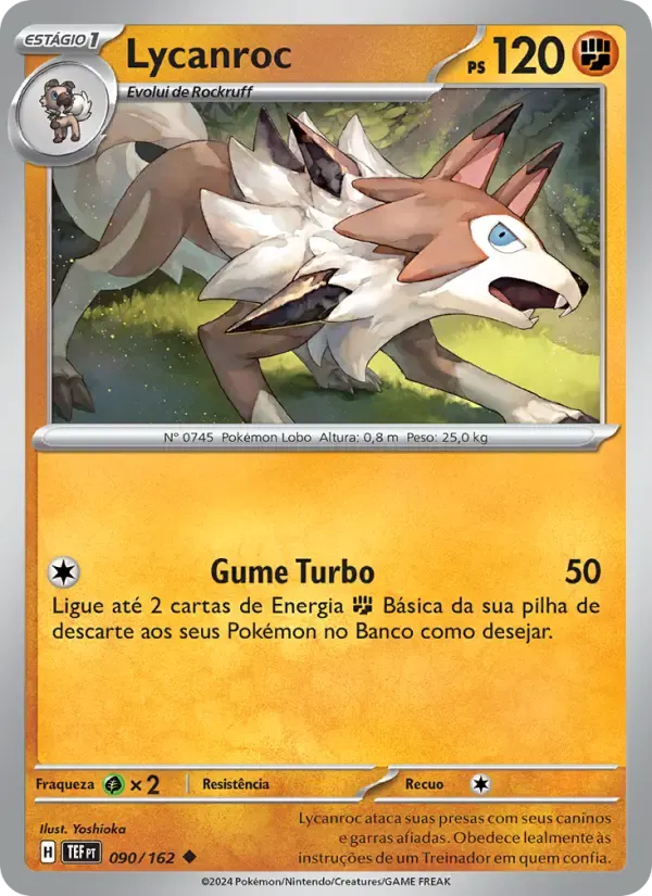 Lycanroc — Forças Temporais 90 Portuguese Pokémon card