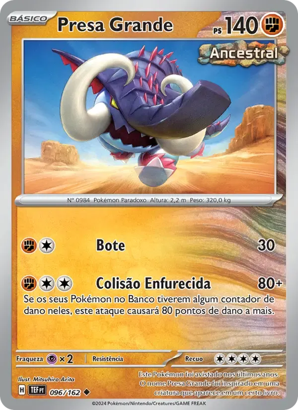 Presa Grande — Forças Temporais 96 Portuguese Pokémon card
