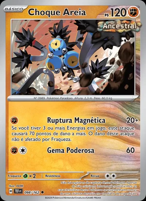 Choque Areia — Forças Temporais 98 Portuguese Pokémon card