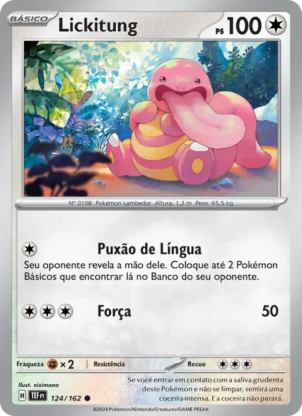 Lickitung — Forças Temporais 124 Portuguese Pokémon card