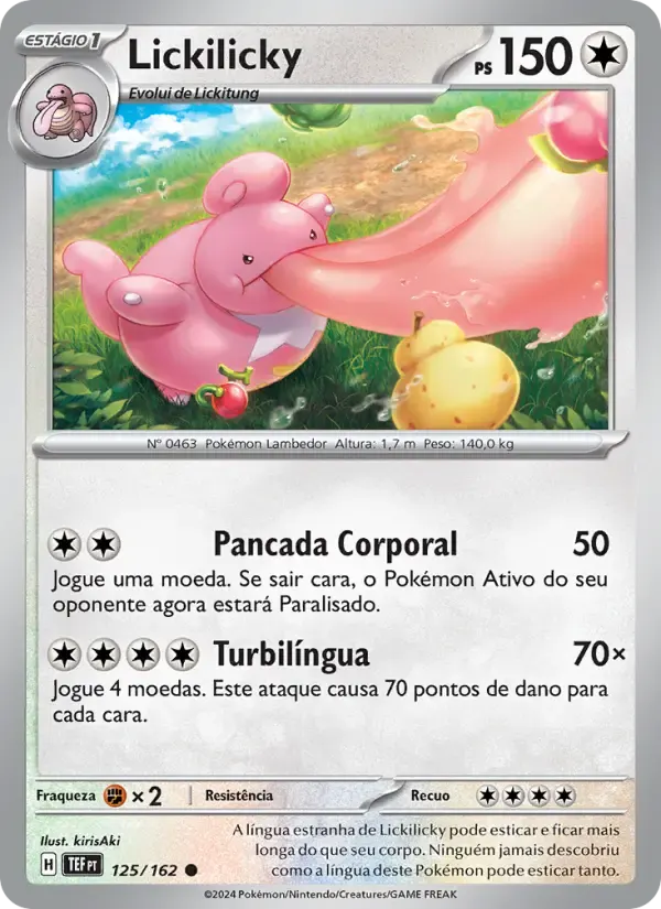 Lickilicky — Forças Temporais 125 Portuguese Pokémon card