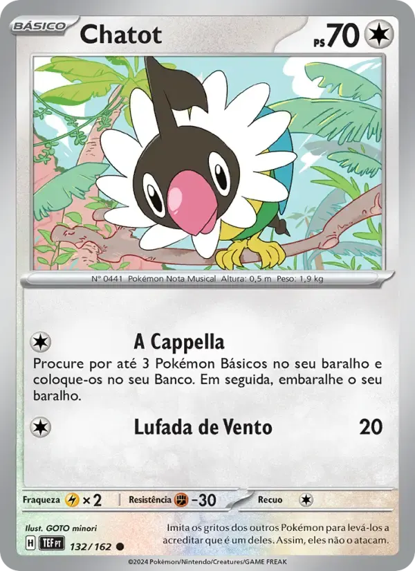 Chatot — Forças Temporais 132 Portuguese Pokémon card