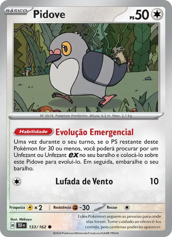 Pidove — Forças Temporais 133 Portuguese Pokémon card