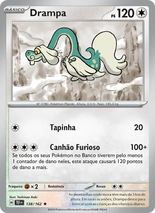 Drampa — Forças Temporais 138 Portuguese Pokémon card