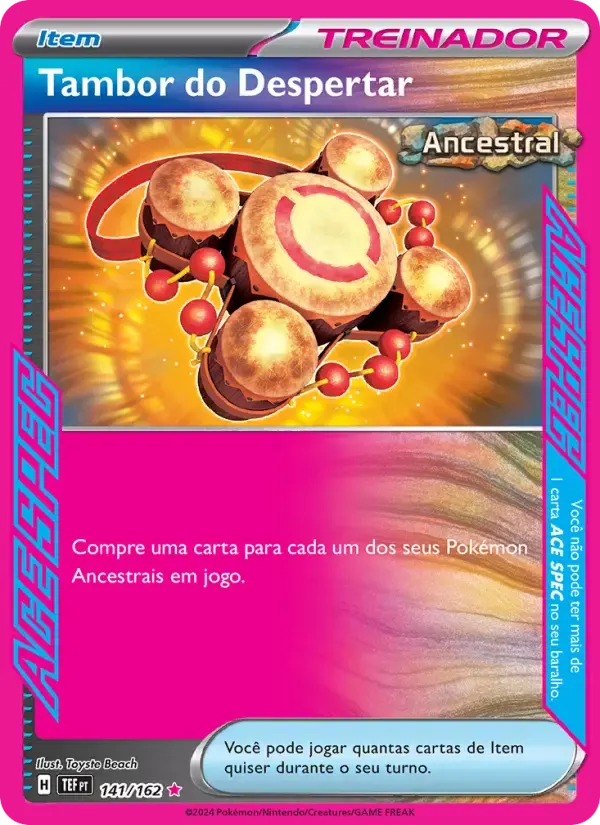 Tambor do Despertar — Forças Temporais 141 Portuguese Pokémon card