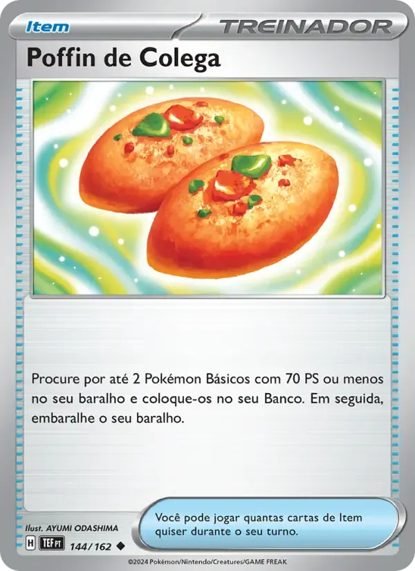 Poffin de Colega — Forças Temporais 144 Portuguese Pokémon card