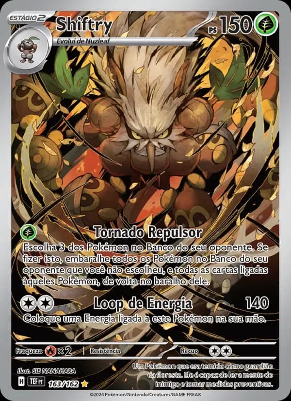 Shiftry — Forças Temporais 163 Portuguese Pokémon card