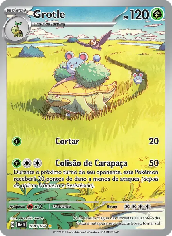 Grotle — Forças Temporais 164 Portuguese Pokémon card