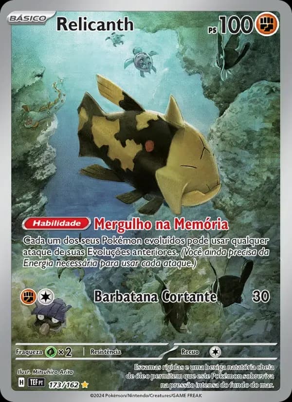 Relicanth — Forças Temporais 173 Portuguese Pokémon card