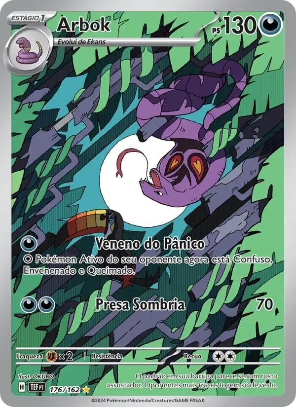 Arbok — Forças Temporais 176 Portuguese Pokémon card