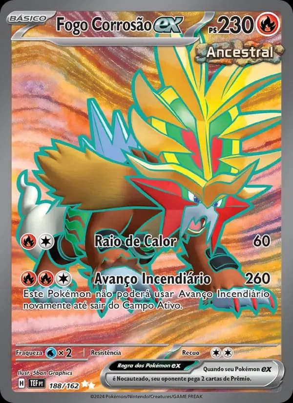 Fogo Corrosão ex — Forças Temporais 188 Portuguese Pokémon card