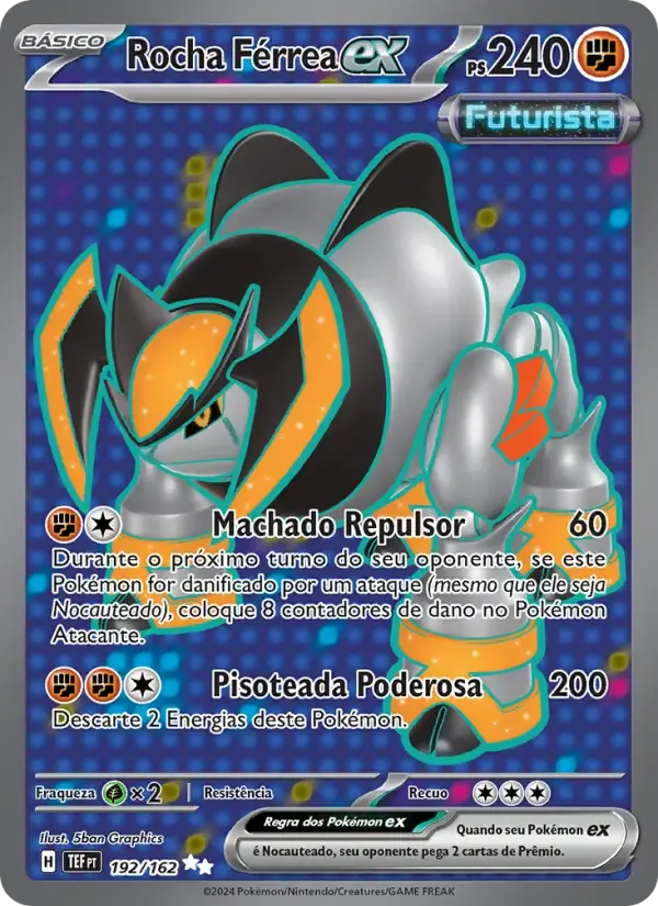 Rocha Férrea ex — Forças Temporais 192 Portuguese Pokémon card