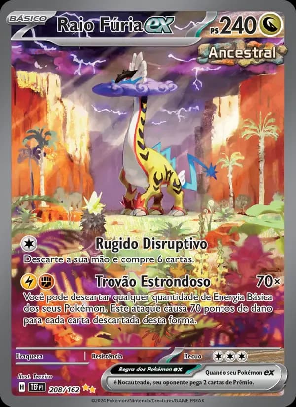 Raio Fúria ex — Forças Temporais 208 Portuguese Pokémon card