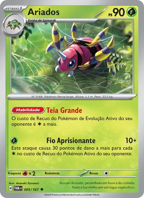 Ariados — Máscaras do Crepúsculo 5 Portuguese Pokémon card