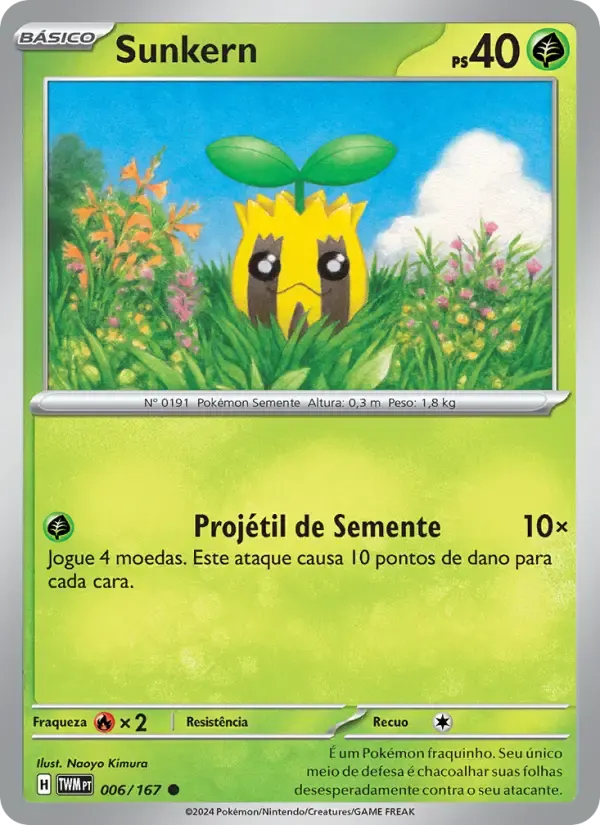 Sunkern — Máscaras do Crepúsculo 6 Portuguese Pokémon card