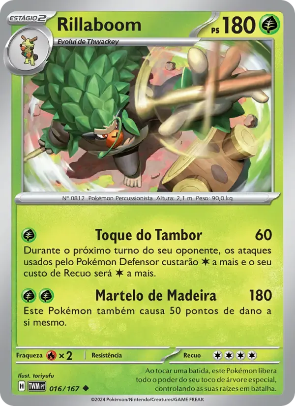 Rillaboom — Máscaras do Crepúsculo 16 Portuguese Pokémon card