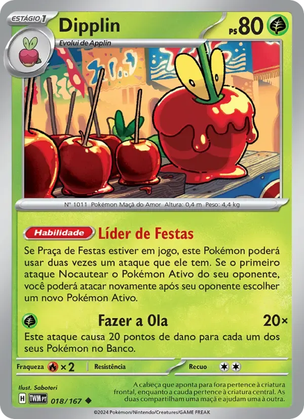 Dipplin — Máscaras do Crepúsculo 18 Portuguese Pokémon card