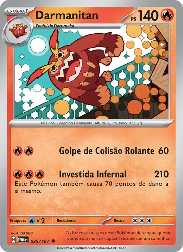 Darmanitan — Máscaras do Crepúsculo 35 Portuguese Pokémon card