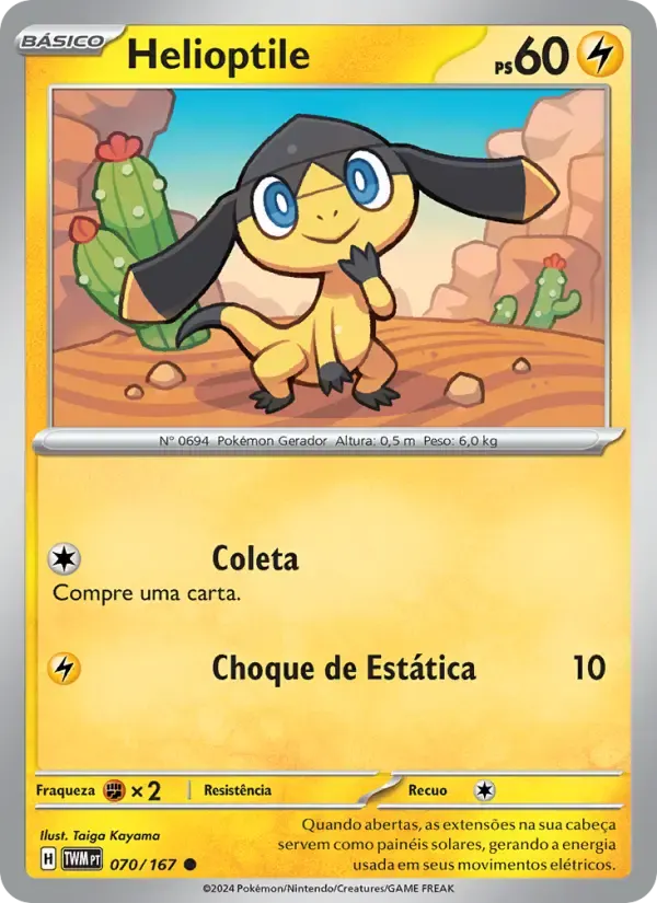 Helioptile — Máscaras do Crepúsculo 70 Portuguese Pokémon card