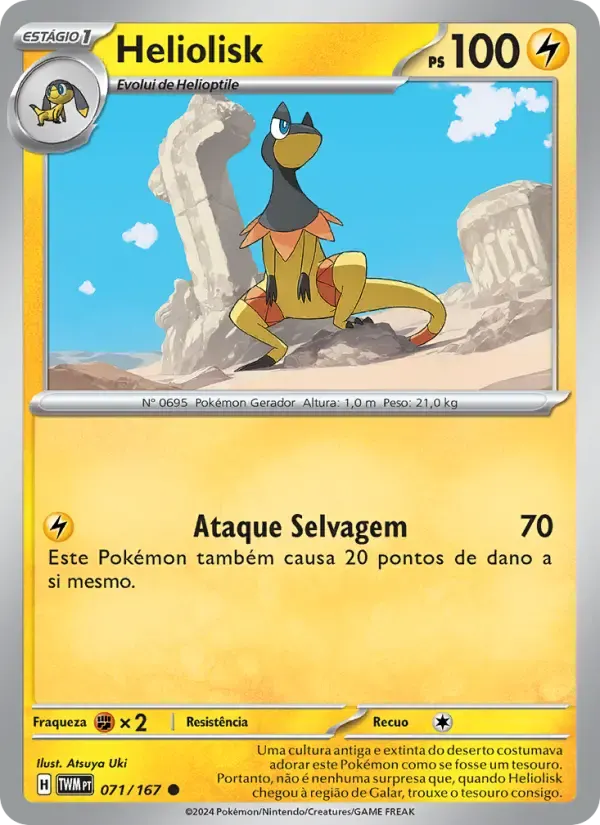 Heliolisk — Máscaras do Crepúsculo 71 Portuguese Pokémon card