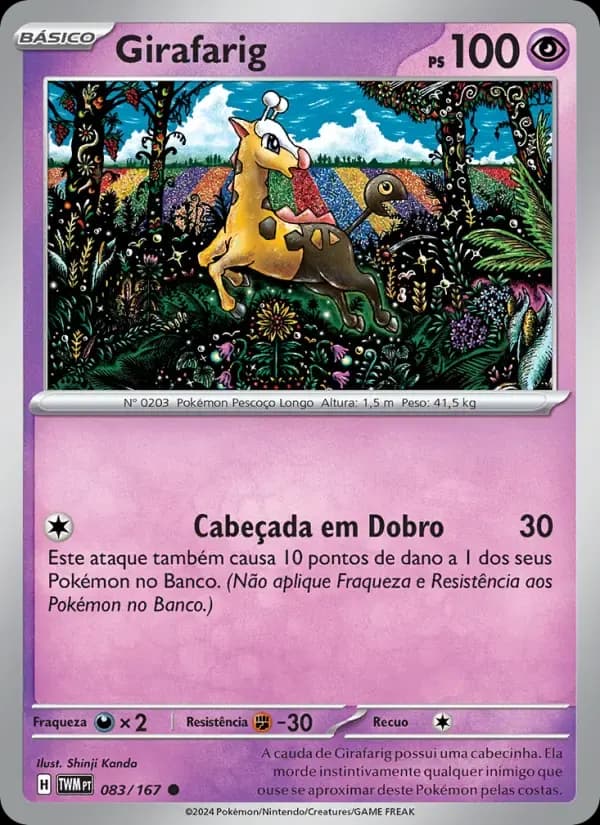 Girafarig — Máscaras do Crepúsculo 83 Portuguese Pokémon card