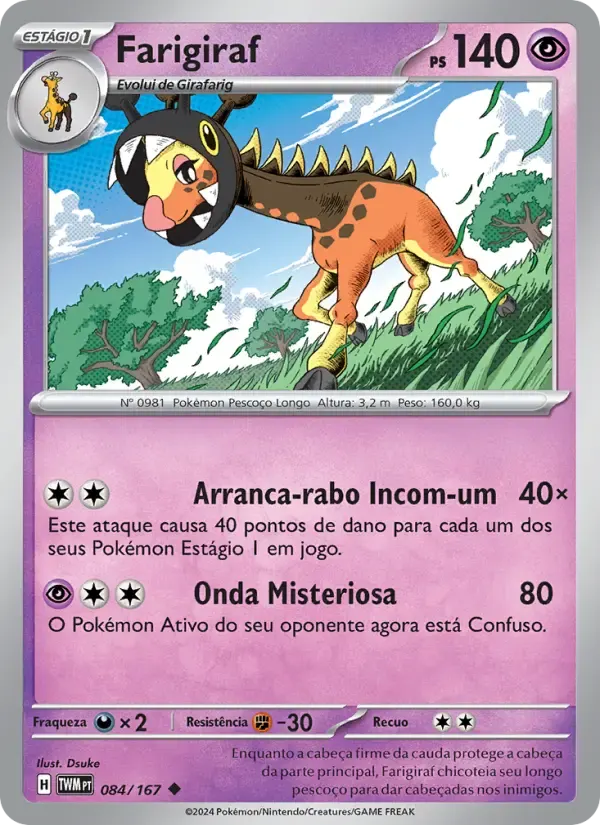 Farigiraf — Máscaras do Crepúsculo 84 Portuguese Pokémon card