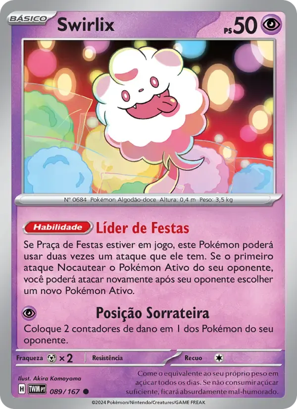 Swirlix — Máscaras do Crepúsculo 89 Portuguese Pokémon card