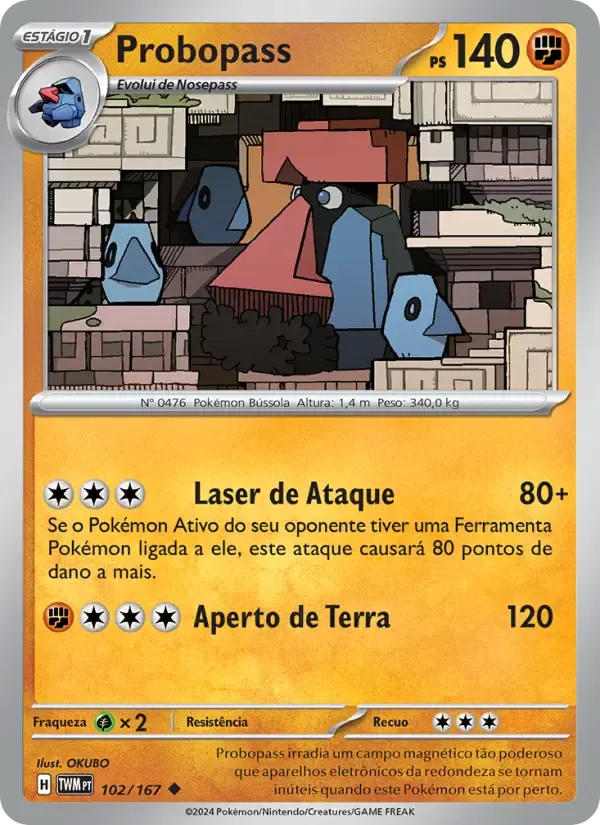 Probopass — Máscaras do Crepúsculo 102 Portuguese Pokémon card