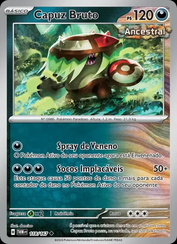 Capuz Bruto — Máscaras do Crepúsculo 118 Portuguese Pokémon card