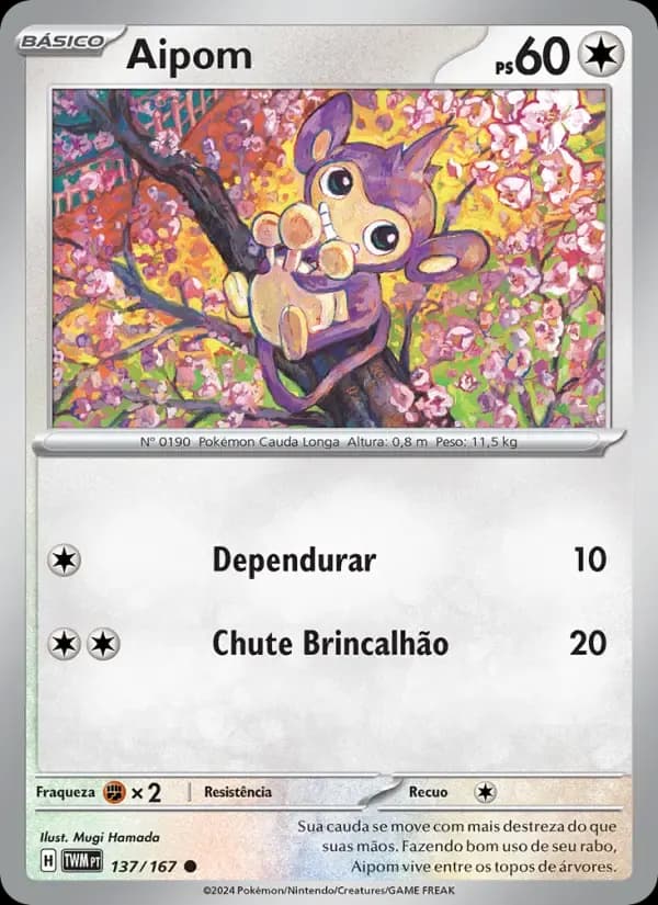 Aipom — Máscaras do Crepúsculo 137 Portuguese Pokémon card