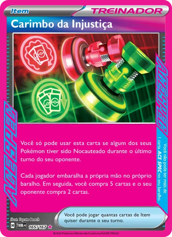 Carimbo da Injustiça — Máscaras do Crepúsculo 165 Portuguese Pokémon card