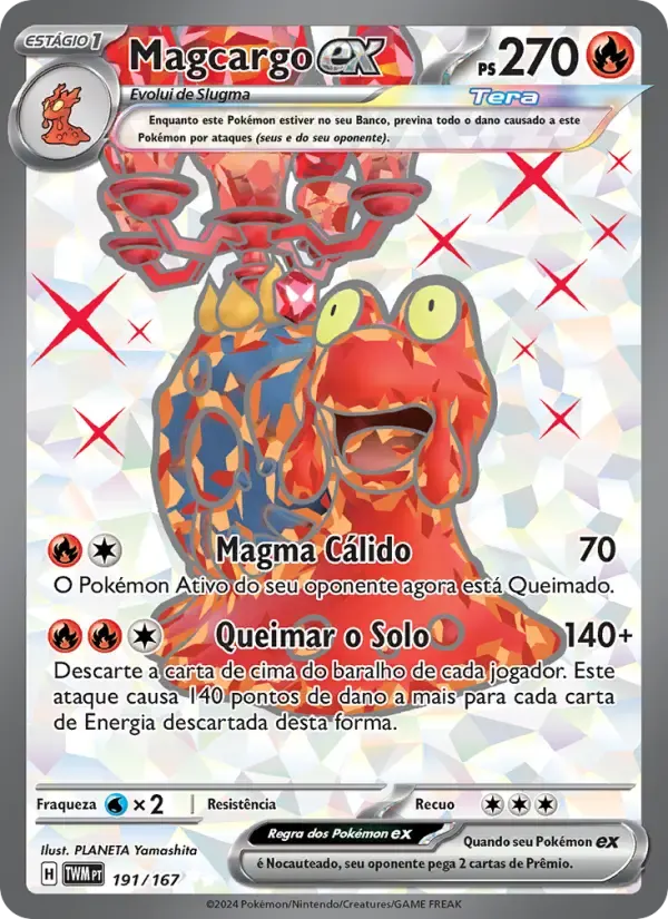 Magcargo ex — Máscaras do Crepúsculo 191 Portuguese Pokémon card