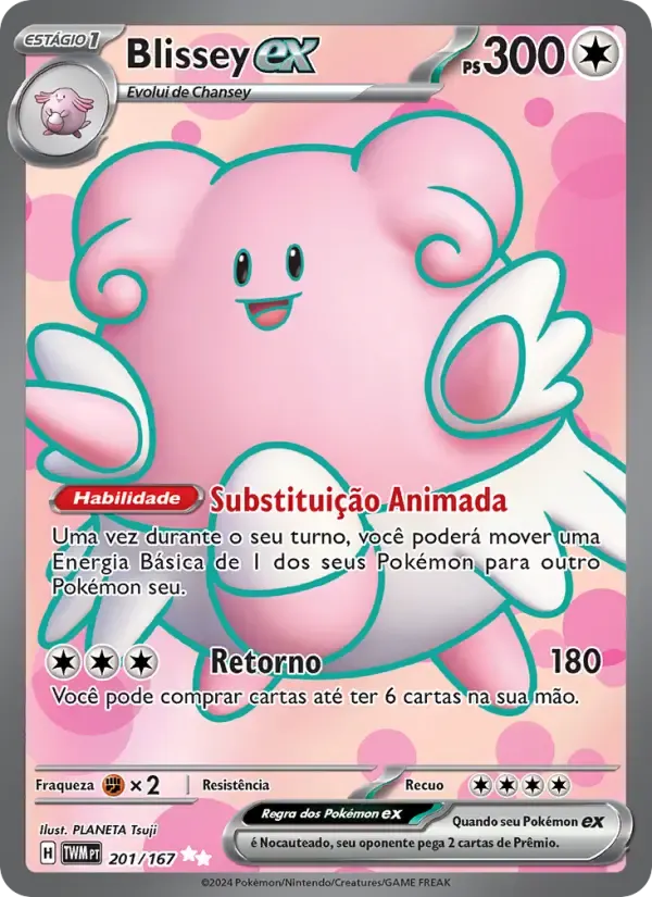 Blissey ex — Máscaras do Crepúsculo 201 Portuguese Pokémon card