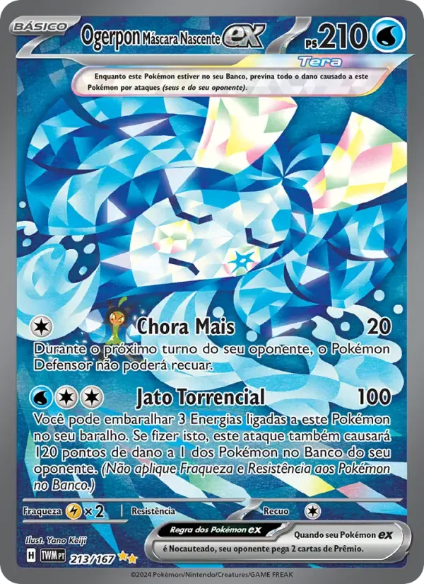 Ogerpon Máscara Nascente ex — Máscaras do Crepúsculo 213 Portuguese Pokémon card